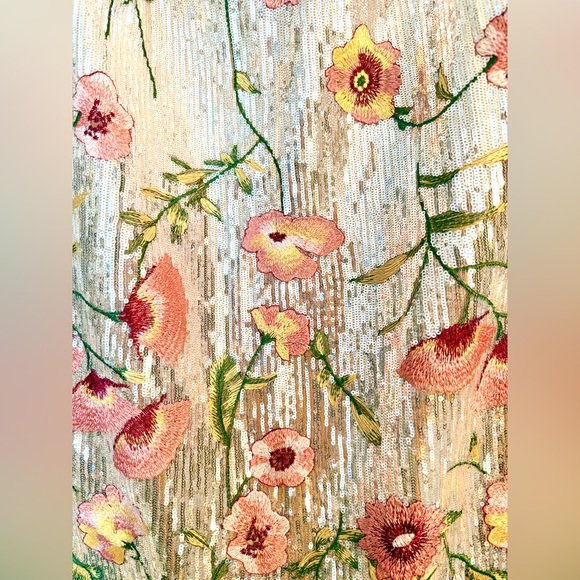 🎀 NWOT Stunning MILLY DRESS Sequins Floral 12 Wedding Formals NEW 🎀 - Picture 6 of 11